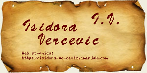 Isidora Verčević vizit kartica